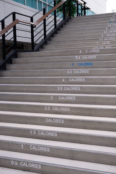 Diet and health concept, let use the stairway instead of elevator.