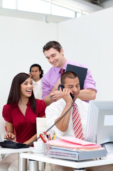 Portrait of a diverse business team working together in the office