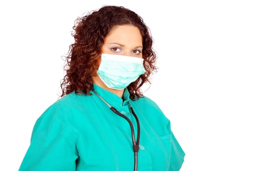 Female doctor with mask studio shot