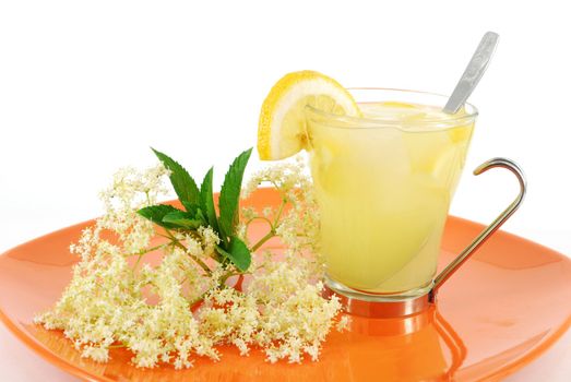 Ice tea with lemon studio shot