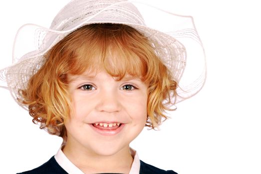 Beauty little girl with white hat