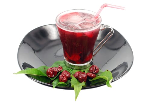 Ice tea cold cherry juice
