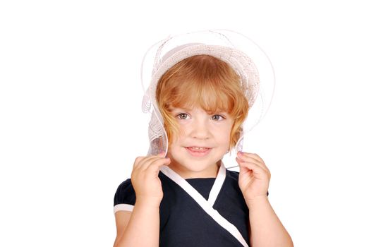 Shy little girl studio shot