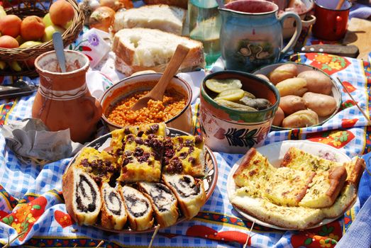 Homemade food pie and cakes
