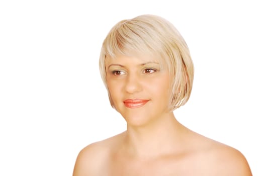 Beauty blonde woman studio shot