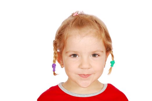 Beauty little girl with pigtail