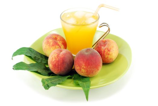 Cold peach juice studio shot