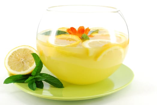 Fresh cold lemonade studio shot