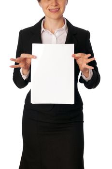 The new worker holds the white blank paper in the hand