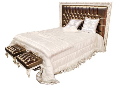 Vintage bed isolated on white background