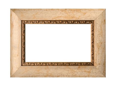 Empty picture frames isolated on white background