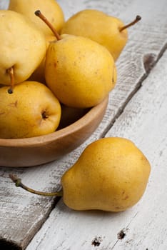 Yellow Sweet Pears in a Bowl