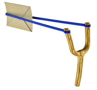 sending a white letter by means of slingshot