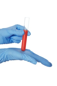 Doctor research a sample of blood for vaccine