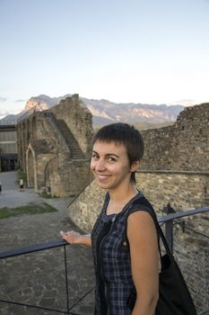 Carol smile in Ainsa castle (Spain)