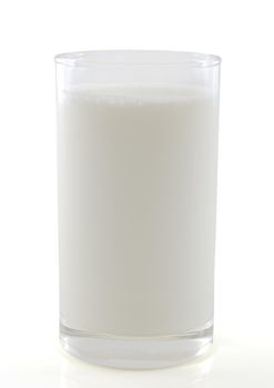 Glass of milk isolated with clipping path