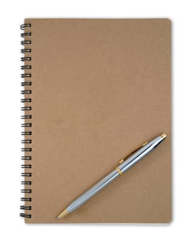 Notebook and Pen with clipping path