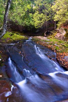 Cascades of the Union River Gorge in Porcupine Mountains Wilderness State Park.
