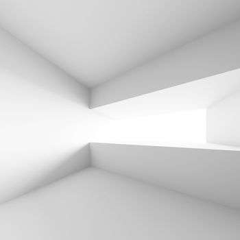 3d Illustration of White Abstract Interior Background