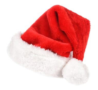 Santa red hat isolated in white background