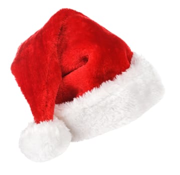 Santa red hat isolated in white background