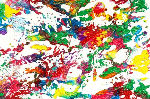 Picture, abstract painted canvas as multicolor background