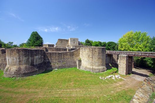 Ancient fortress of Suceava in Moldavia