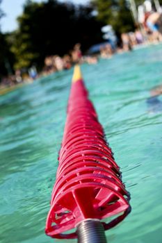 sport swimming pool of 25 meters with lanes and blue water - ready for competition