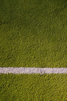 Synthetic sports grounds coating. White marking line details and background.