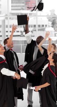 Young Group of people celebrating their Graduation