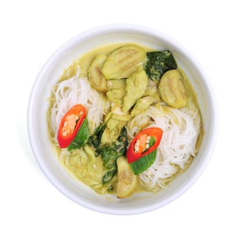 Thai chicken curry with rice noodles