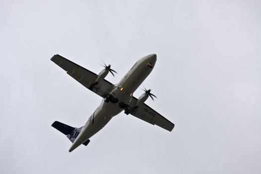 one air plane propeller after take off