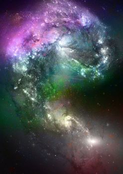 Far space being shone nebula as abstract background