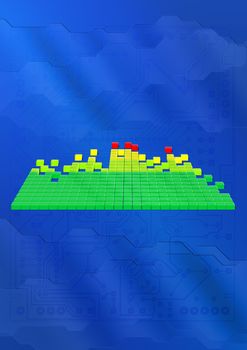 spectrum graphics-equalizer on abstract techno white background