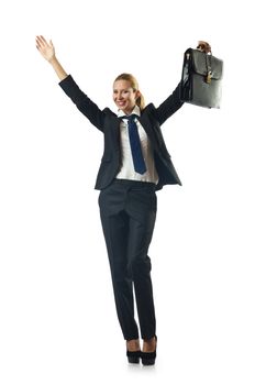 Young businesswoman with briefcase