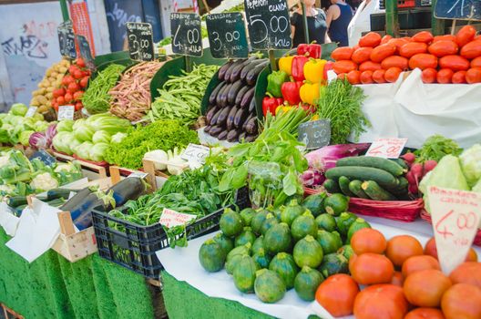 Fruits and vegetables at the market stall