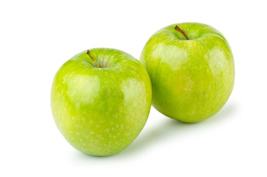 Green apples isolated on the white background