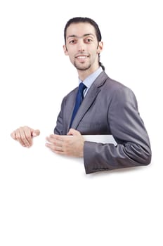 Businessman with blank message