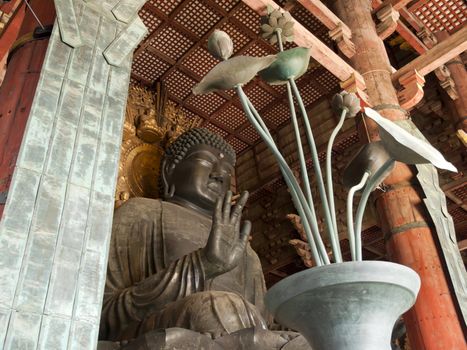 The largest Buddha statue of Japan in Todaiji Temple, Nara, Japan
