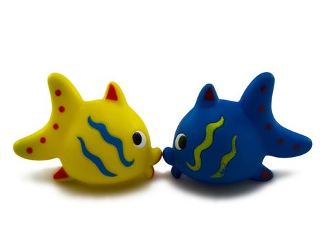 children toy fish on a white background