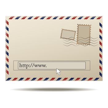 image of old style mail with internet communication concept