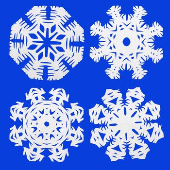 Paper snowflakes are not a blue background