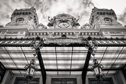 Casino Monte carlo fron view in monochrome, Monaco