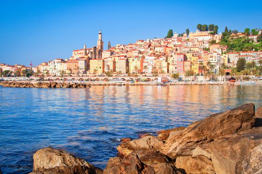 Provence village Menton ocean view, Provence, France