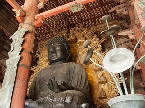 The largest Buddha statue of Japan in Todaiji Temple, Nara, Japan