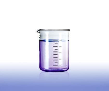 liquid in laboratory test tubes on blue background