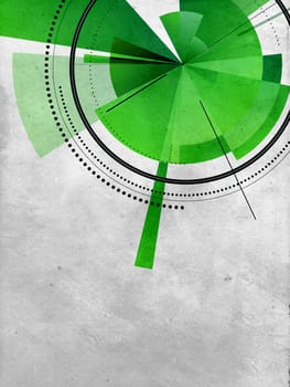 Old paper background with green abstract design