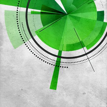 Old paper background with green abstract design