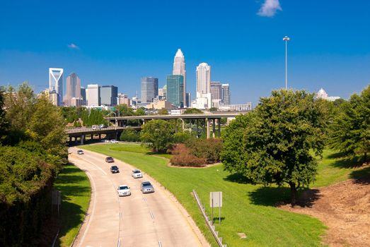 charlotte skyline on a sunny day