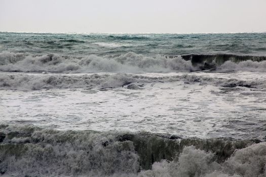 Waves in a stormy day